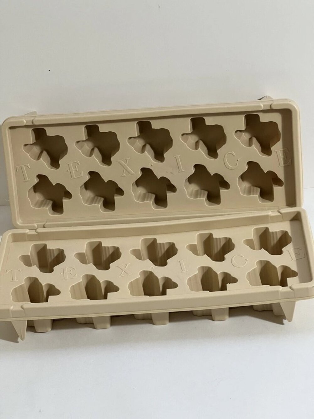 NWT Vintage 90s Texas Ice Cube Trays TexIce Barware Bar Cart Ice Mold Rare Find